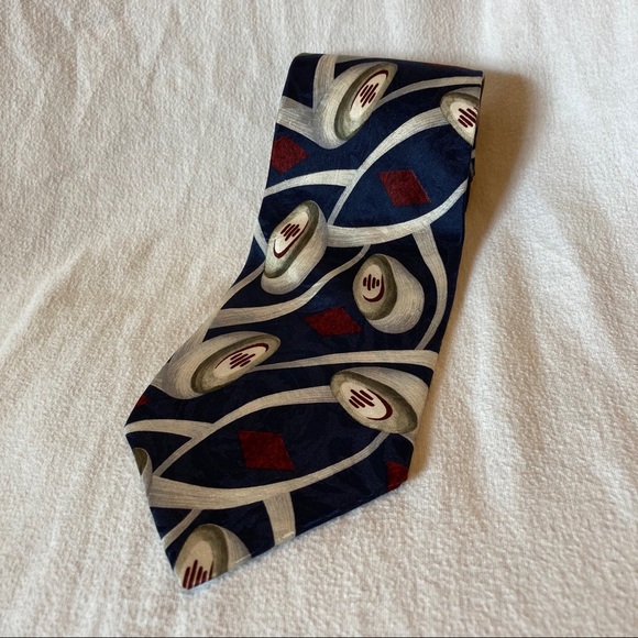 FREE IF BUNDLED JT Beckett Neck Tie Red, White, & Blue 100% Italian Silk OS EUC - Picture 1 of 5